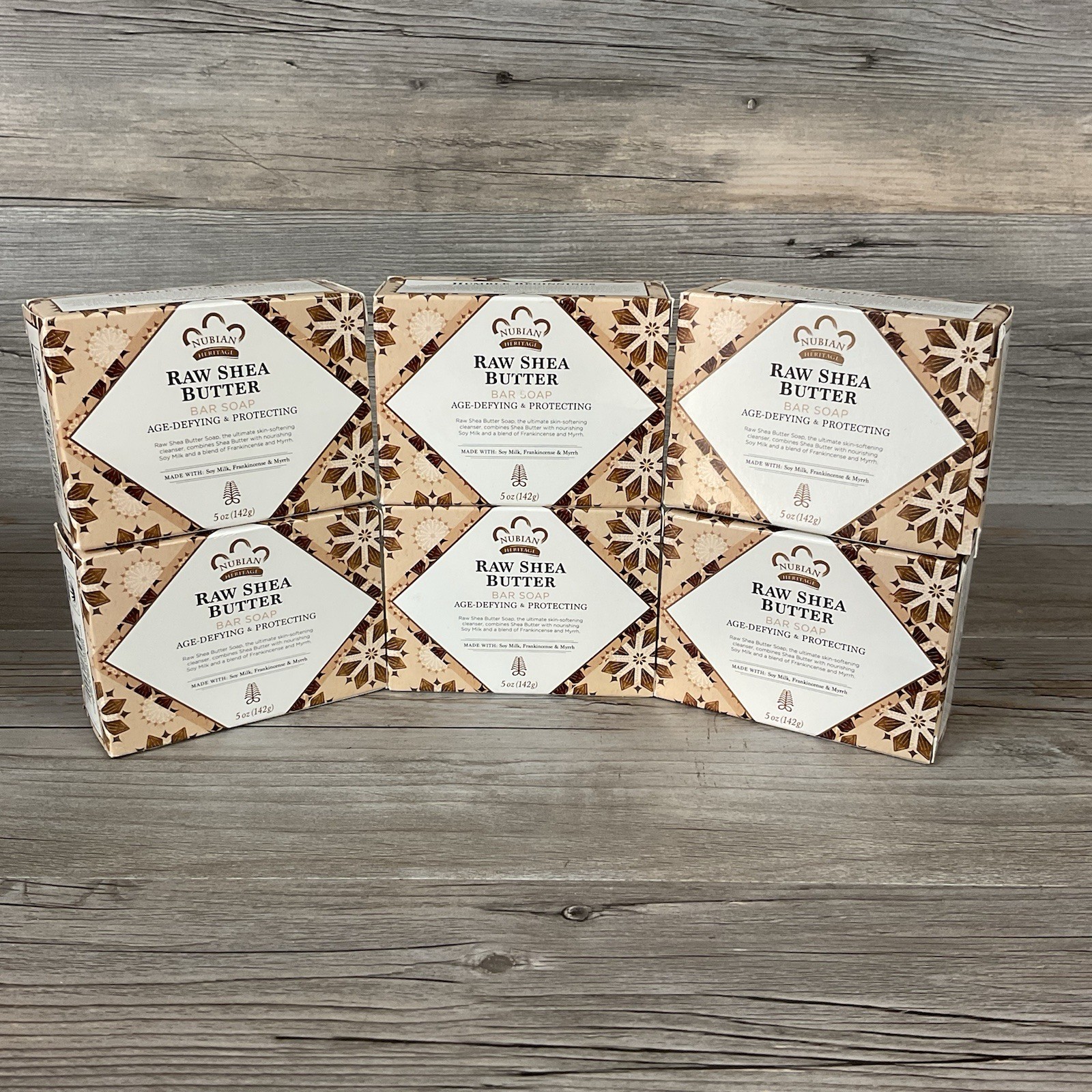 6X Nubian Heritage Raw Shea Butter Bar Soap Age Defying & Protecting 5 oz