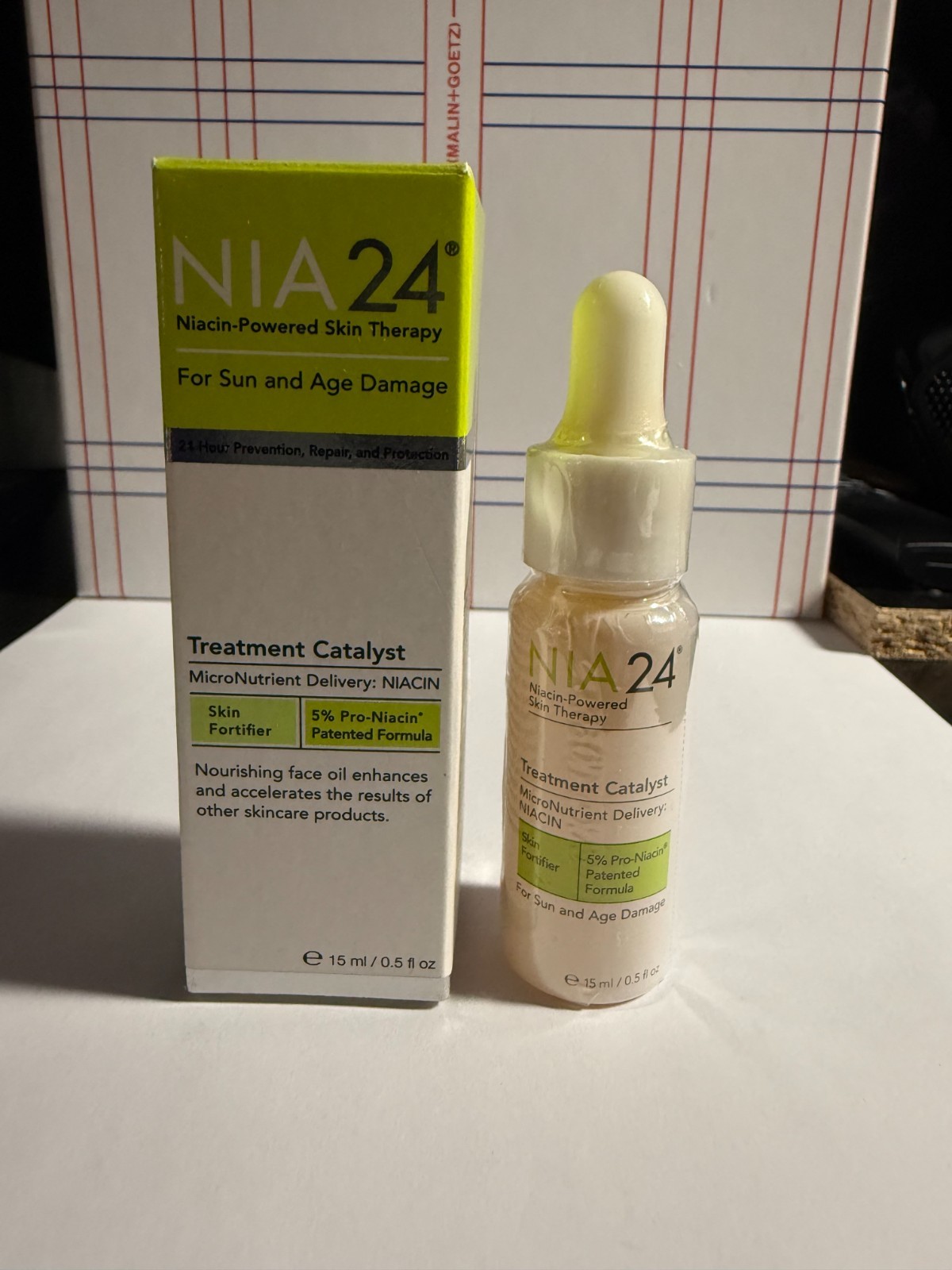 Nia 24 Niacin Face Oil Treatment Catalyst Fortifier Sun Age Damaged Skin 0.5 oz