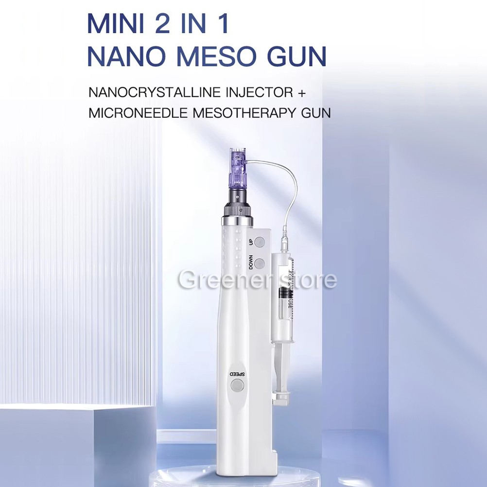Micro Meso-Pen Acne Wrinkle Removal Therapy Gun with 10Pcs 24Pin Cartridges Tips