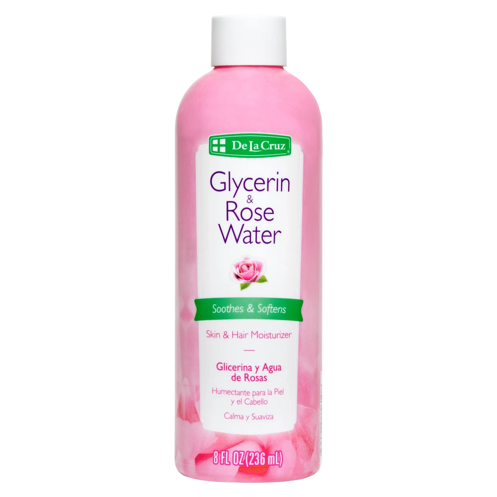 De La Cruz Glycerin and Rose Water Skin Moisturizer, 8 FL OZ, B.B. 09/27..