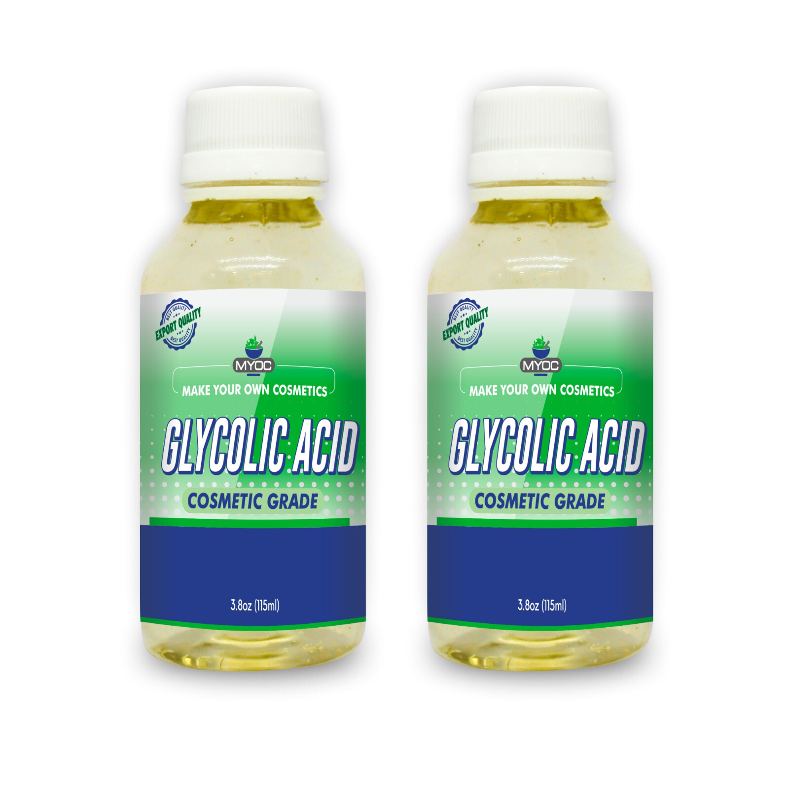 Myoc Glycolic Acid Liquid 100% Pure & Orginal Ingredients – {115ml/3.8oz} Pack 2