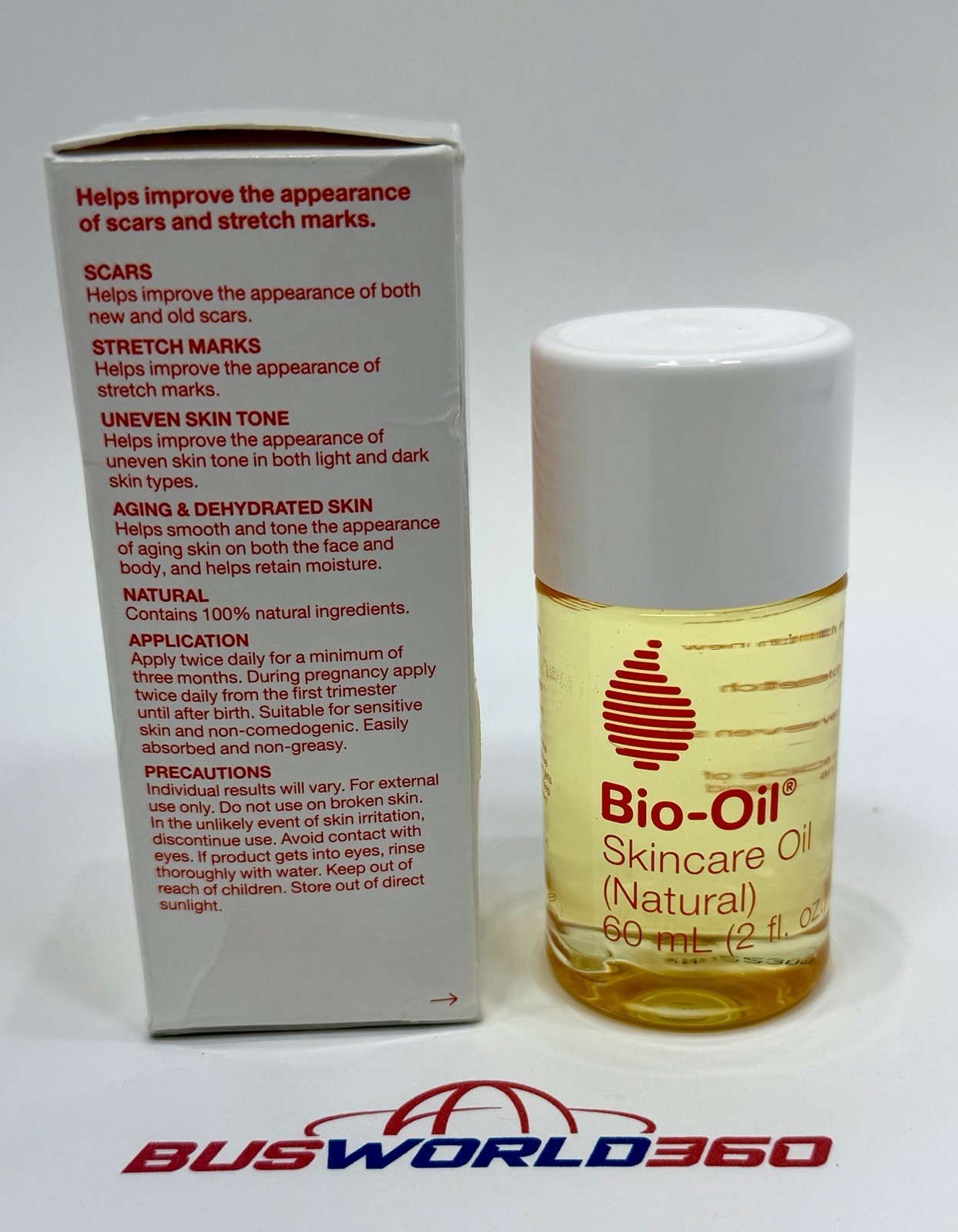 BIO-OIL Skincare Oil – Natural 60mL/2oz – Improves Scars & Stretch Marks – NEW