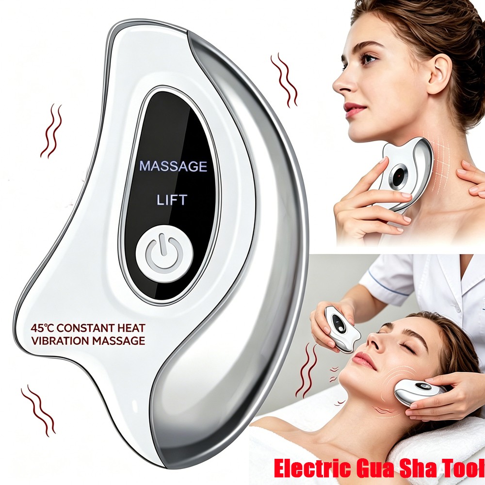 Gua Sha Electric Facial Tool Body Massager Tools Pain Relief w/ Heat & Vibration