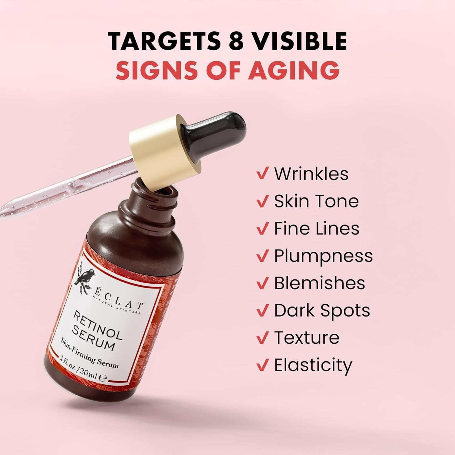 Eclat Vitamin C Face Serum, Brightening Facial Treatment with Vitamin E, 1 fl oz