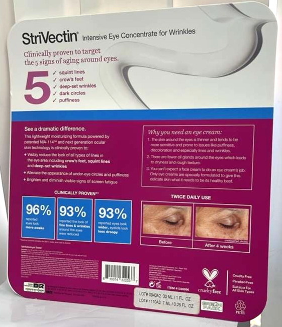 NIA114 Strivectin Intensive Eye Concentrate For Wrinkles set of two 1.0 +0.25 oz