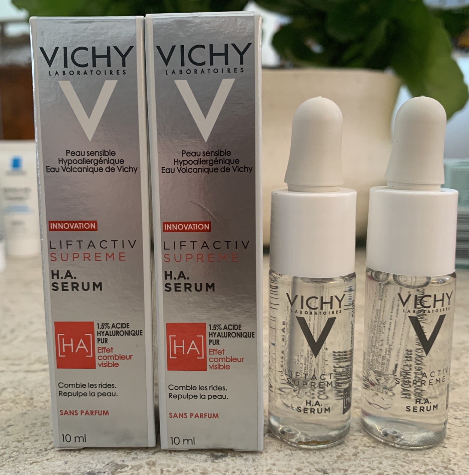 2x Vichy Liftactiv Supreme HA H.A. Serum 1.5% Hyaluronic Acid .33oz/10mL ea NIB