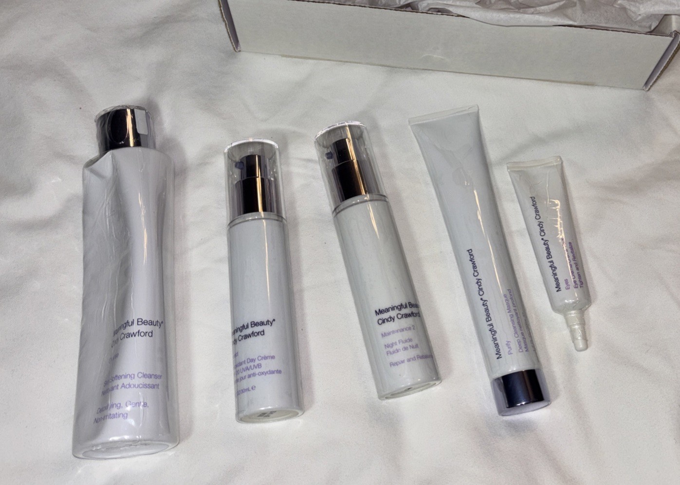 NIB Meaningful Beauty Cindy Crawford 5 Pc Set Sealed Expired Maintenance Purify