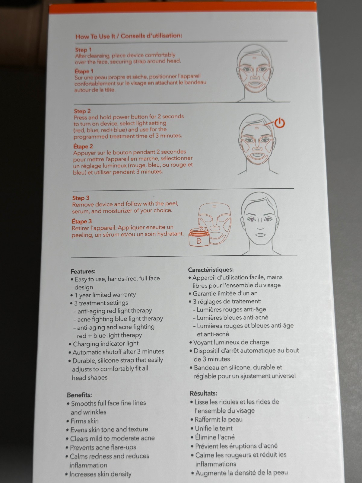 NEW Dr Dennis Gross DRx SpectraLite FaceWare Pro LED Light Therapy Mask Wrinkles
