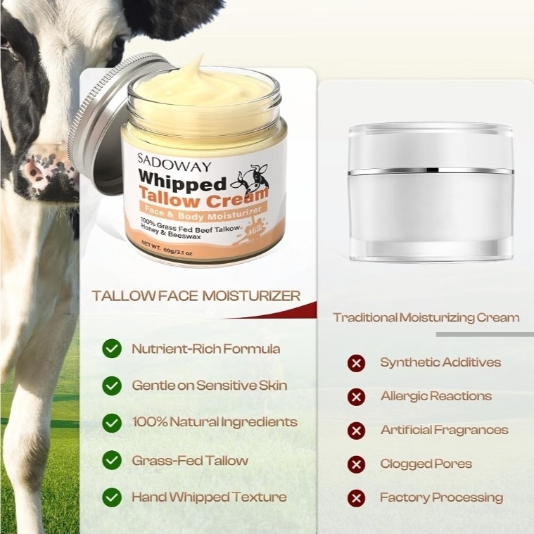 Crema De Sebo De Res Miel 2.1Oz Para La Cara y La Piel Sevo Cevo Cebo Hidratante