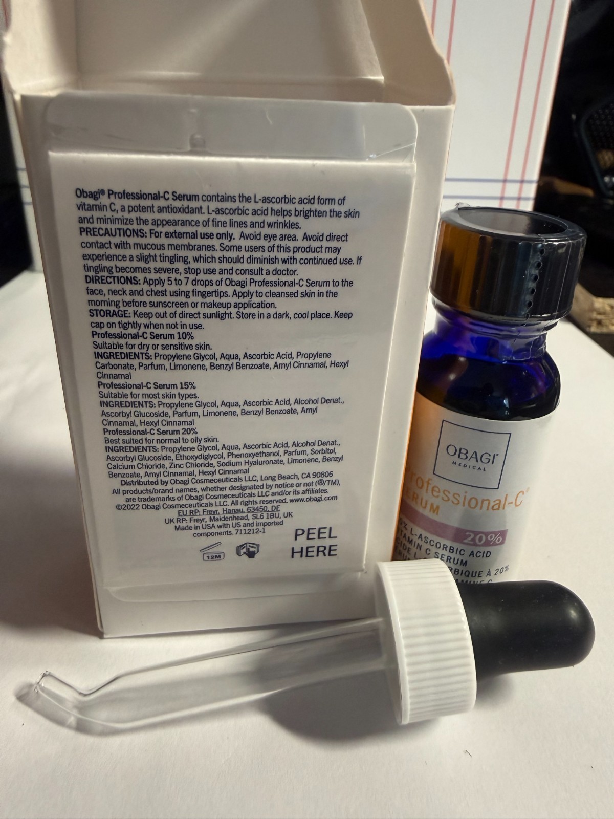 Obagi Medical Professional-C Serum 20% 0.42 fl oz (12.5ml) NEW Sealed W/ DROPPER