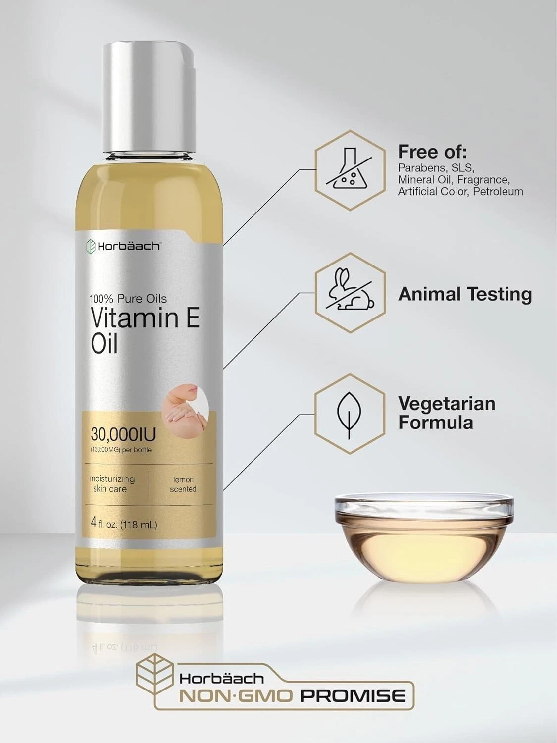 Vitamin E Oil for Skin 30,000 IU | 4 Fl Oz | 100% Pure Oils | Moisturizing Oil |