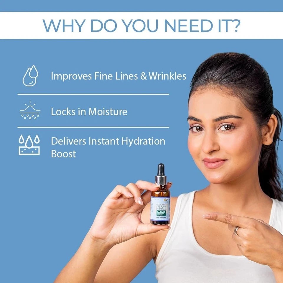 Neolayr Pro Eterna Hyaluronic Acid Age Renewal Hydrating Face Serum, 30ml