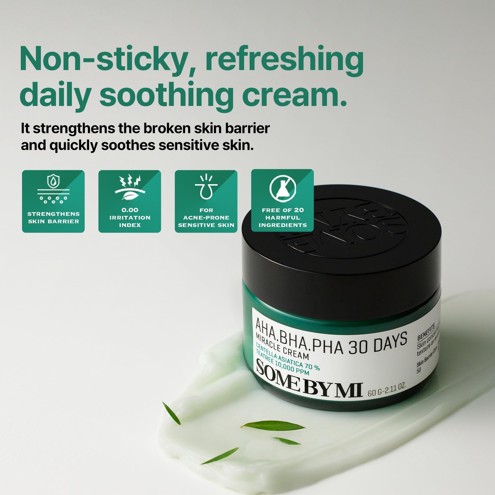 SOME BY MI AHA BHA PHA 30 Days Miracle Cream – 2.02Oz, 60ml – Made from Tea Tree