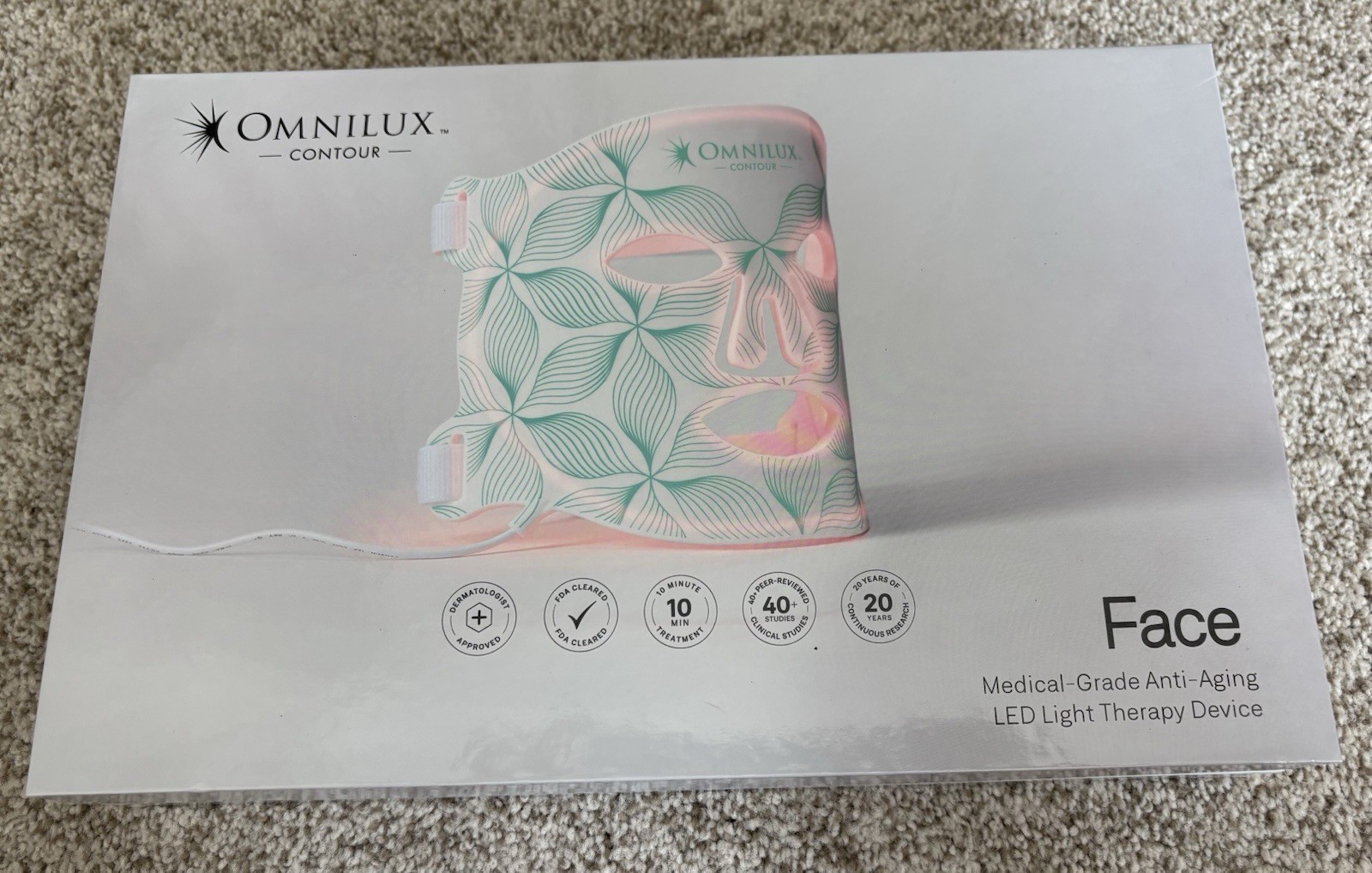 Omnilux Contour Face Medical Grade Anti Aging LED Light Therapy Mask Device