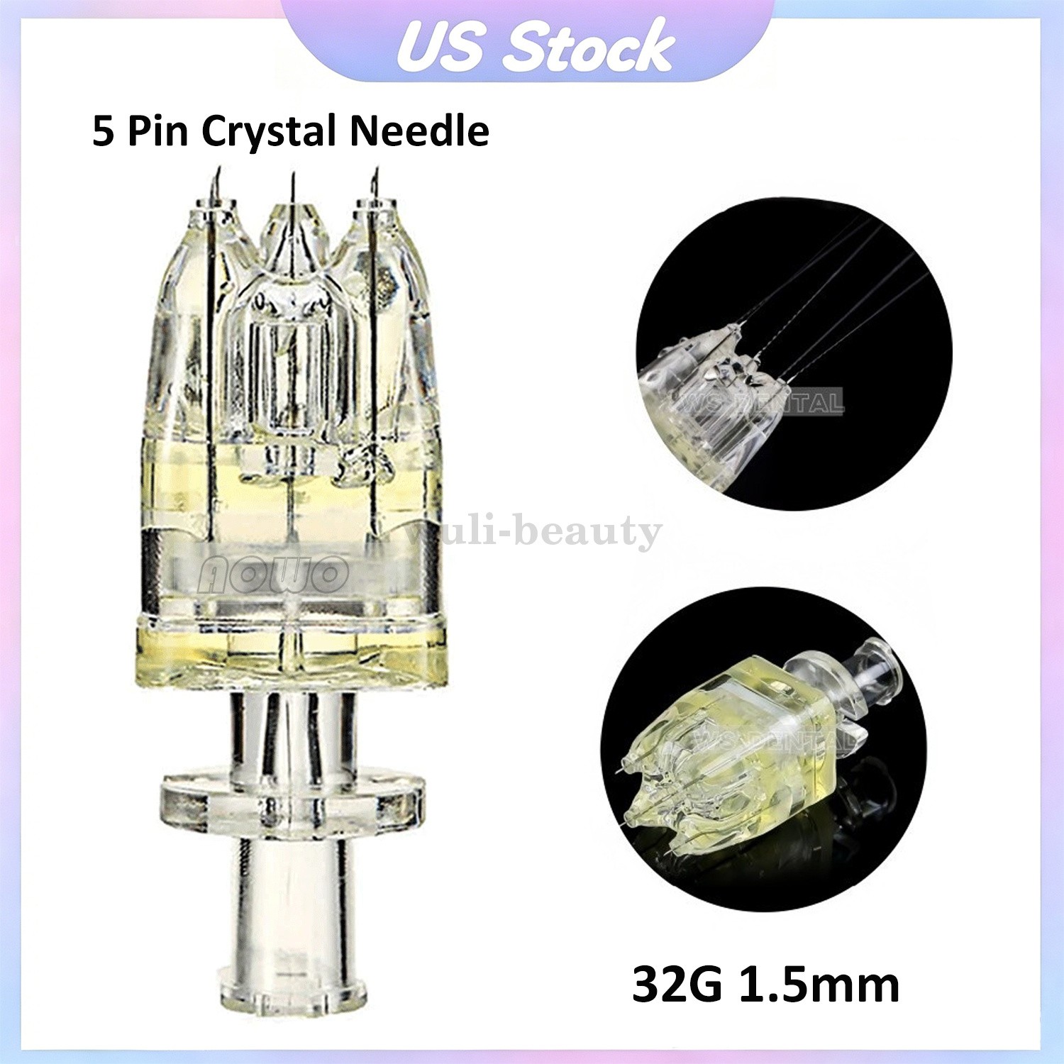 5PCS 5Pin Crystal Multi Cartridges For Water Light Skin Care Tools 32G*1.5mm