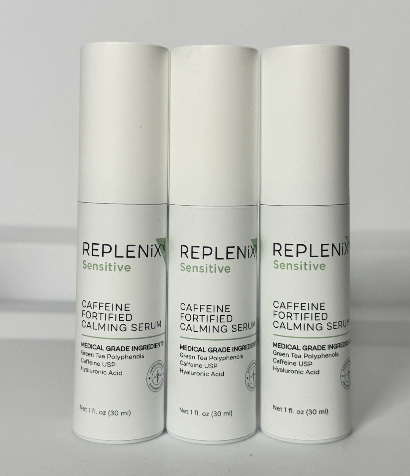 (Lot of 3)Replenix Sensitive Caffeine Fortified Calming Serum 30ml Green Tea NEW
