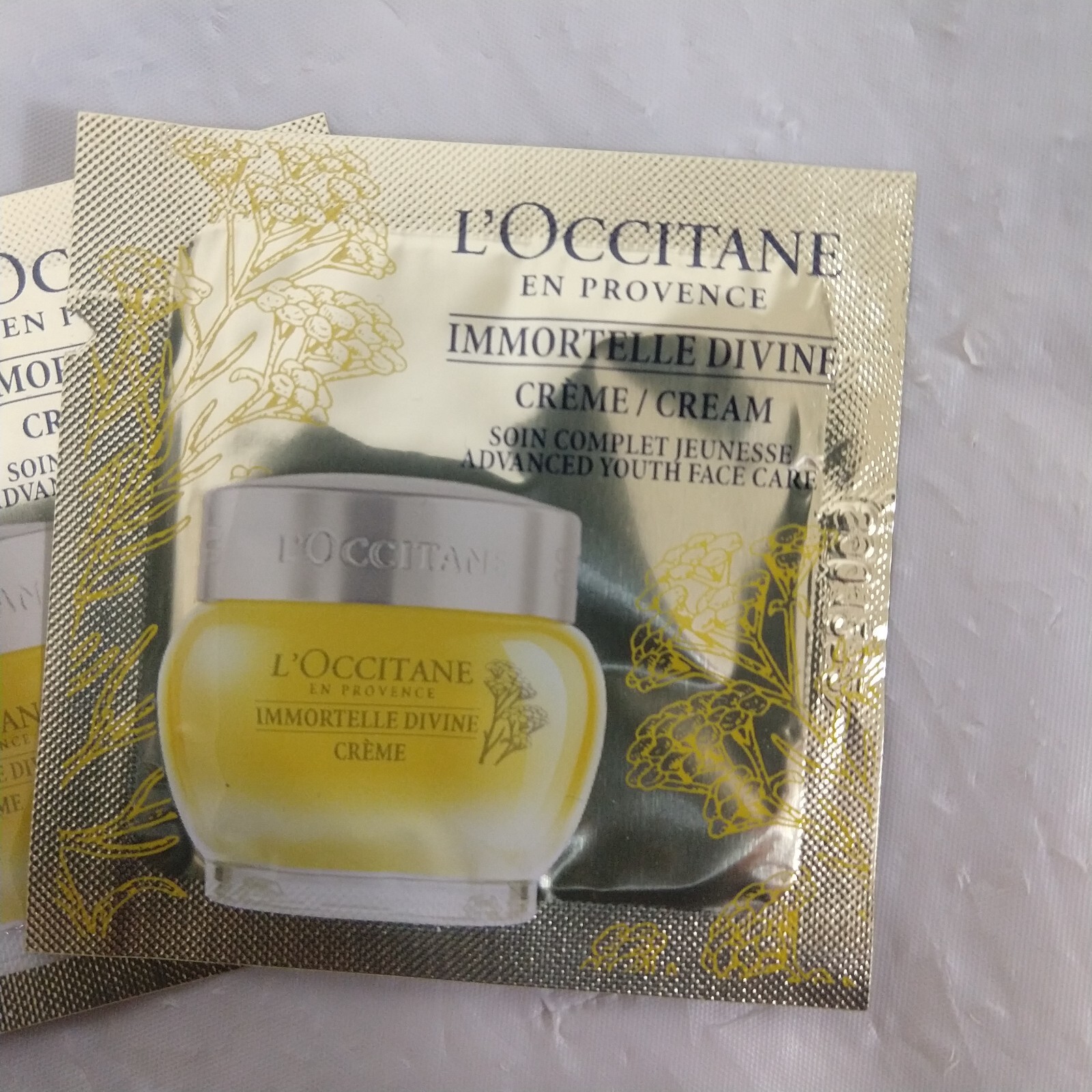L’Occitane Immortelle Divine Face Cream X5 & Eye & Lip Contour X 5 Samples NEW