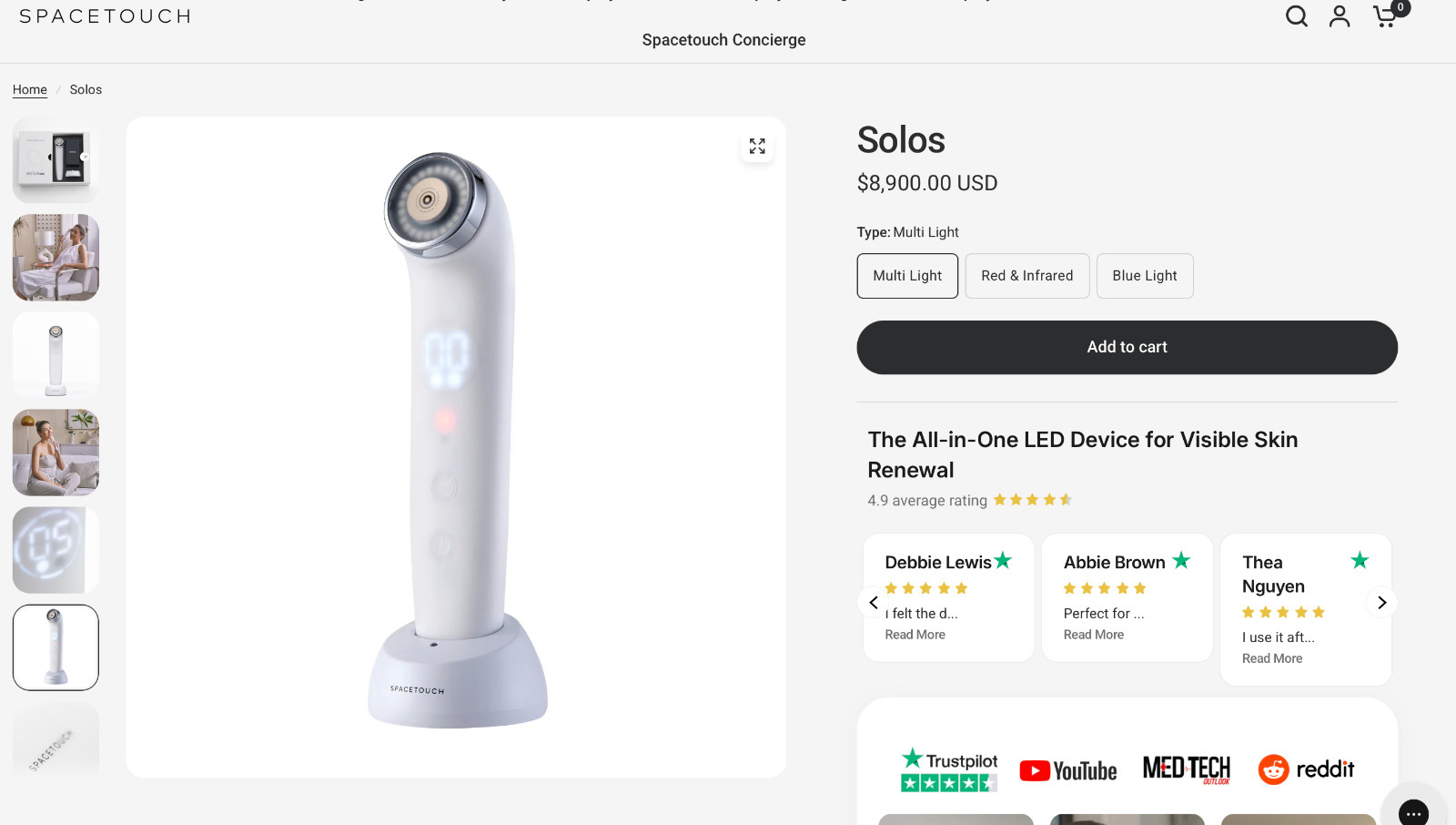 SPACETOUCH SOLOS MULTI PROFESSIONAL ANTI -AGING EQUIPMENT AT HOME!