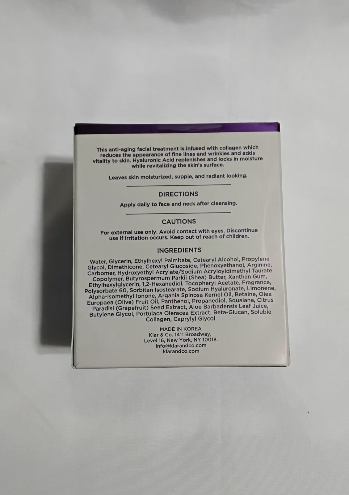 Azure Cosmetics Collagen & Hyaluronic Anti Aging Day Cream 1.69 FL. OZ. 1 Jar