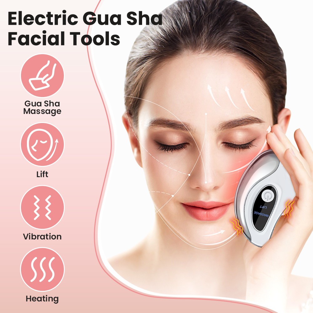 Gua Sha Electric Facial Tool Body Massager Tools Pain Relief w/ Heat & Vibration