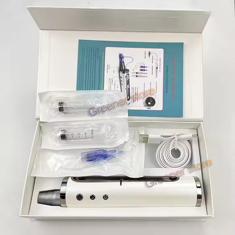 Micro Pen Mesotherapy & 10Pcs 36Pin Replacement Needle Cartridges Tips Face Care