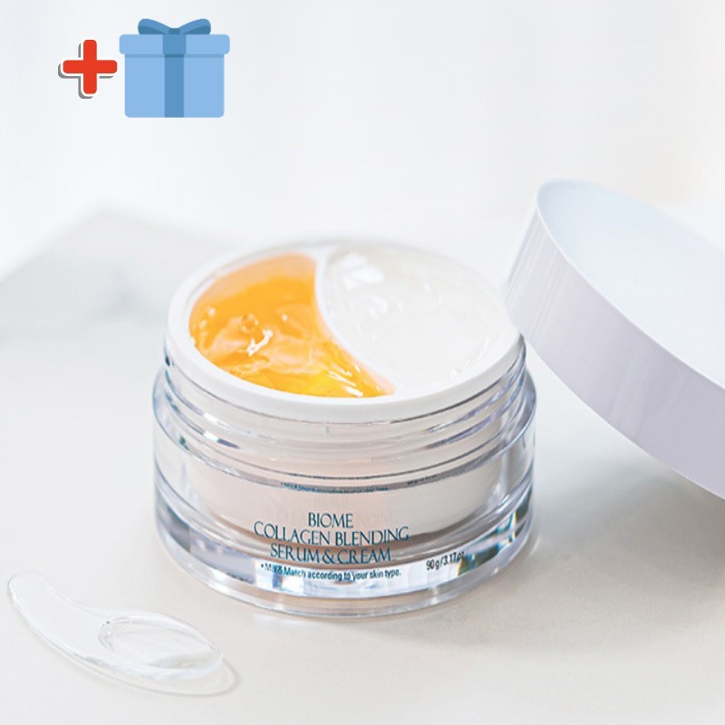 Prreti: Biome Collagen 2 in 1 Half&Half Serum Cream90g (45g+45g) Korean Skincare