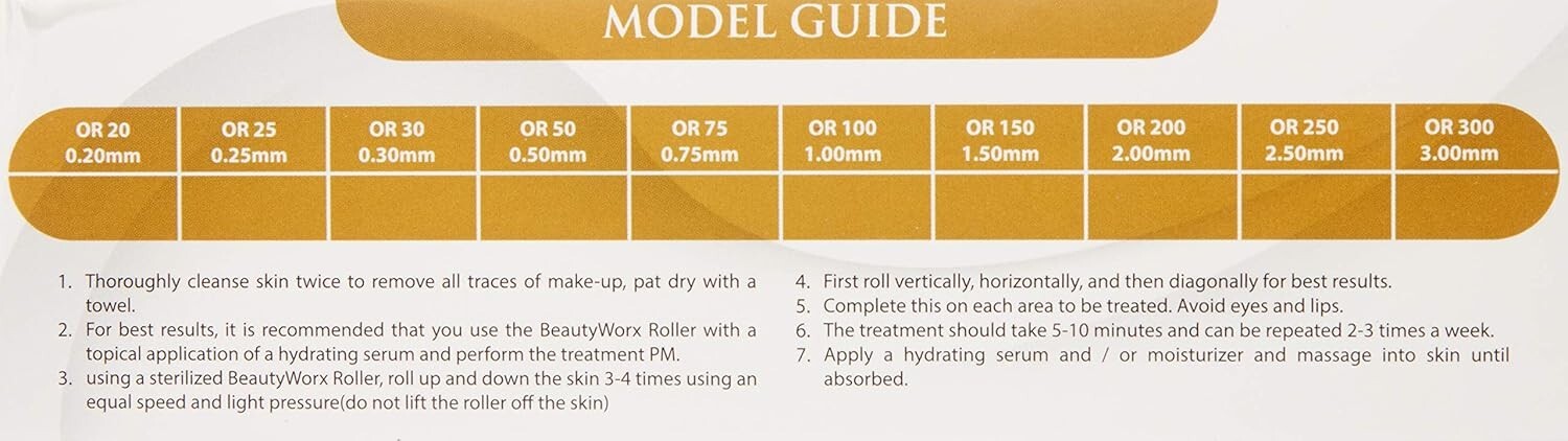 Rodillo de microagujas de 0.25 mm para el cuidado facial, del cabello y la barba