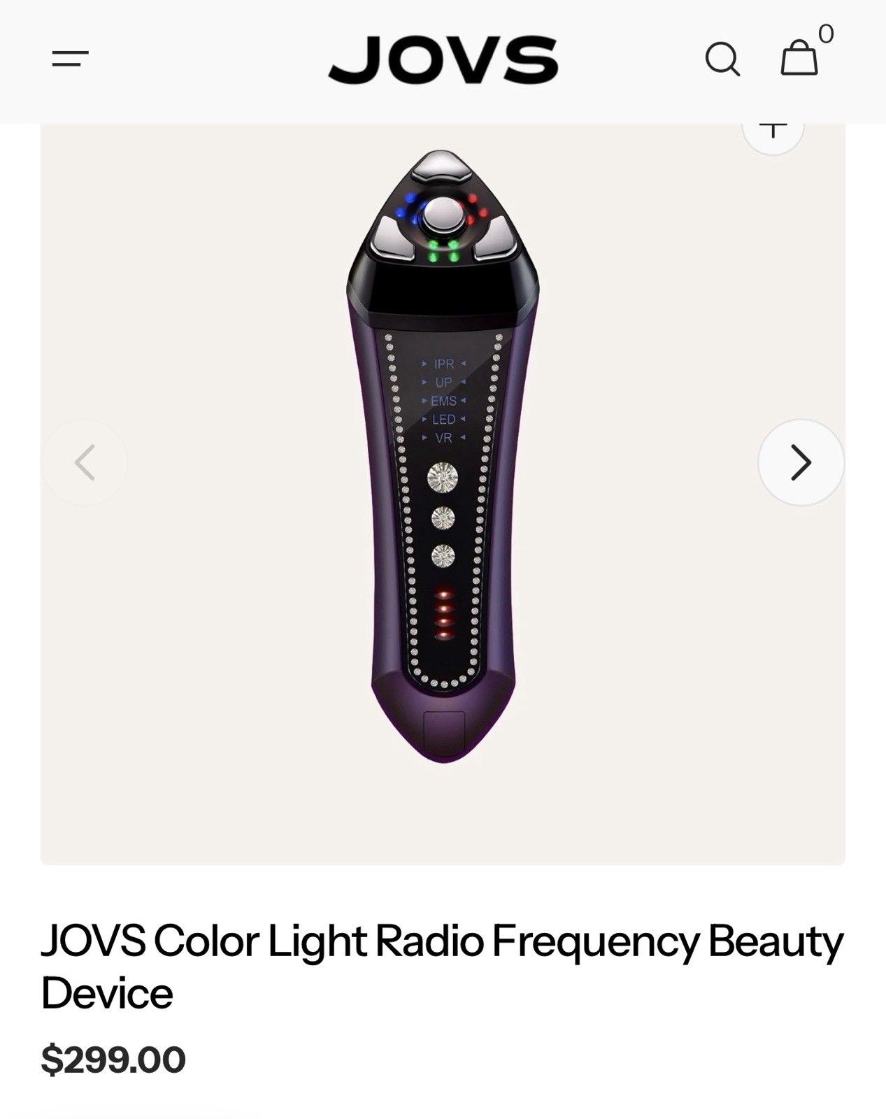 JOVS RF + LED Anti-Aging Facial Device for Wrinkles, Skin Tightening & Firming