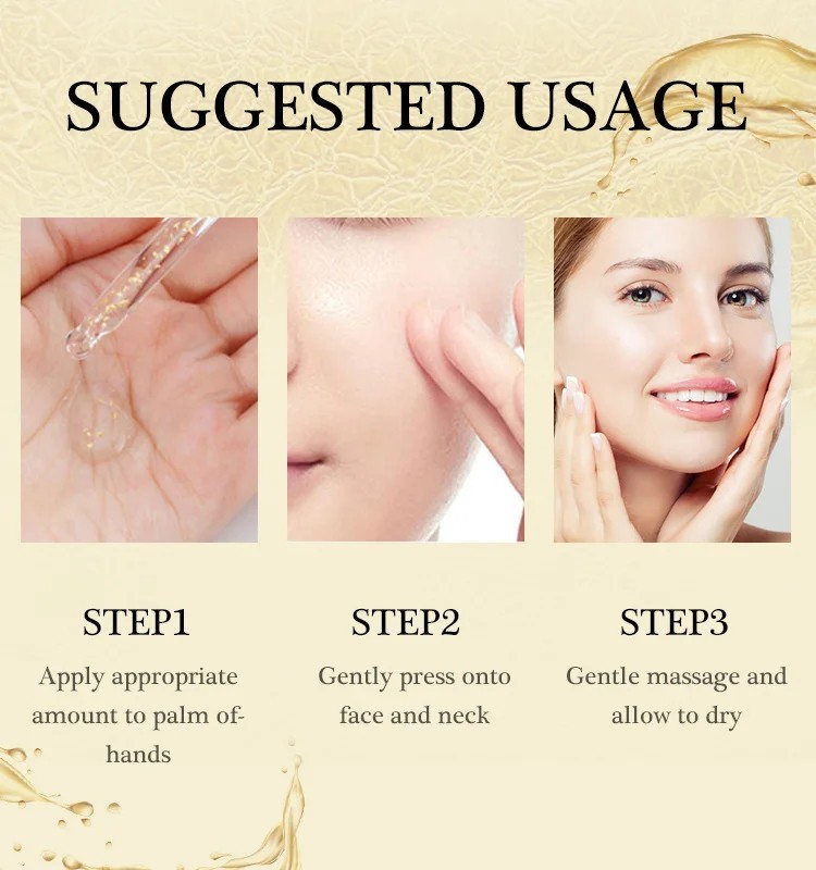 AUQUEST 24K Gold Face Serum Hyaluronic Acid Anti Aging Moisturizing Skin