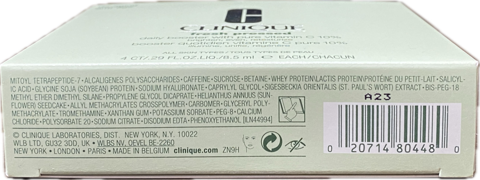 Clinique Fresh Pressed Daily Booster with Pure Vitamin C 10% 4 Boosters in Box