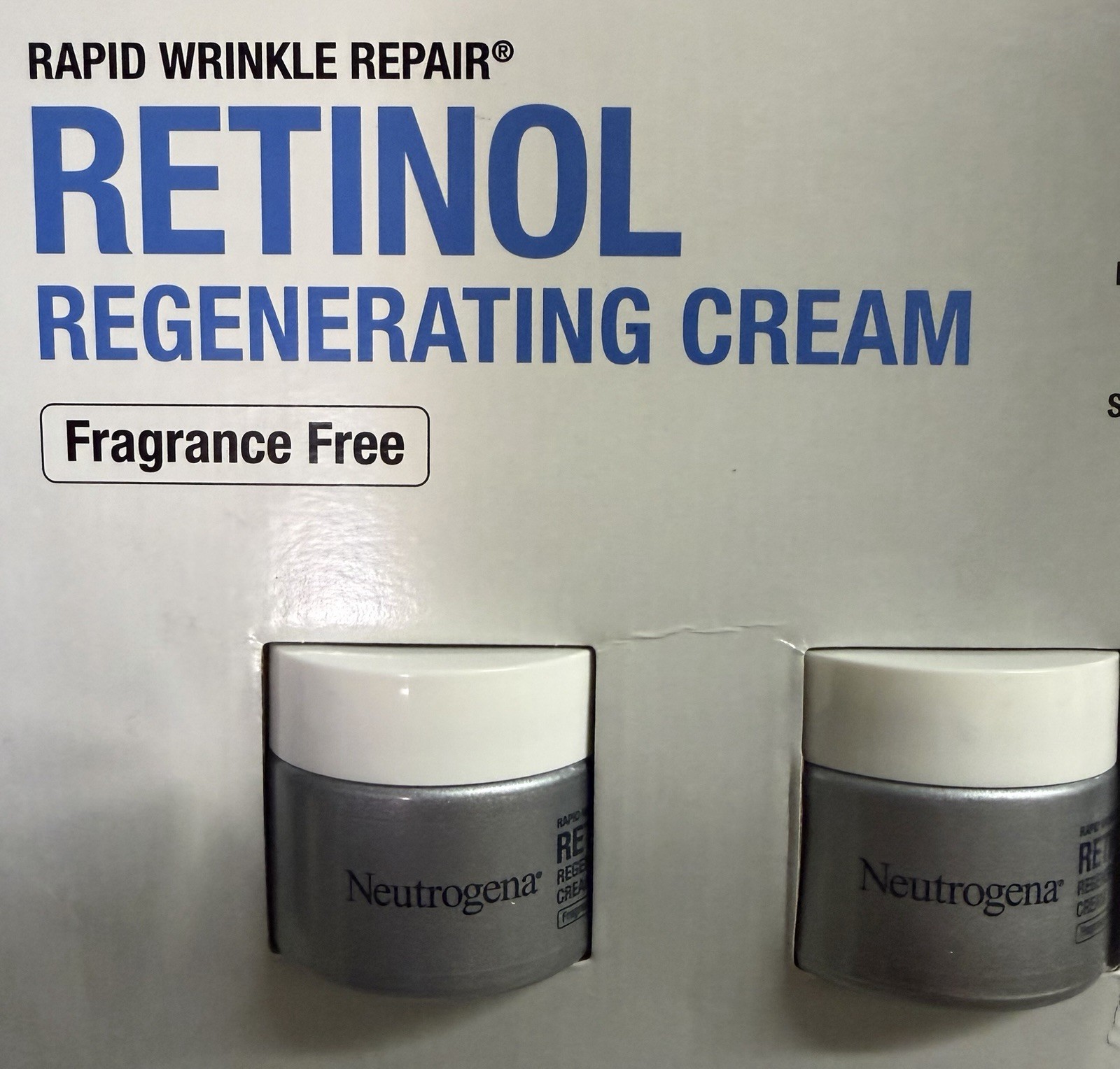 2 Pack Neutrogena Rapid Wrinkle Repair Regenerating Cream Fragrance Free 1.7oz