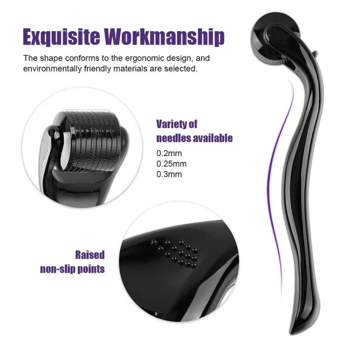 Hair Skin Beard Mustache Activator Beard & Hair Growth Derma Roller Micro Needle