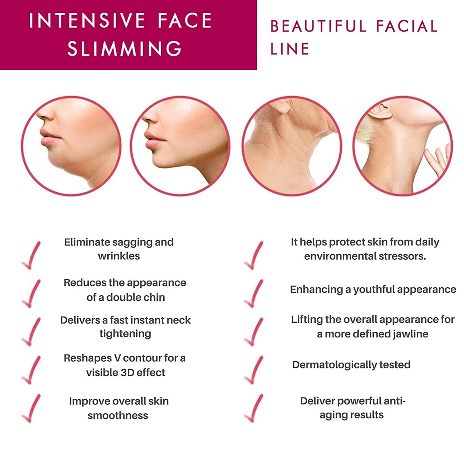 Double Chin Reducer Neck Firming Face Shaping Toning Strap and Facial Masks