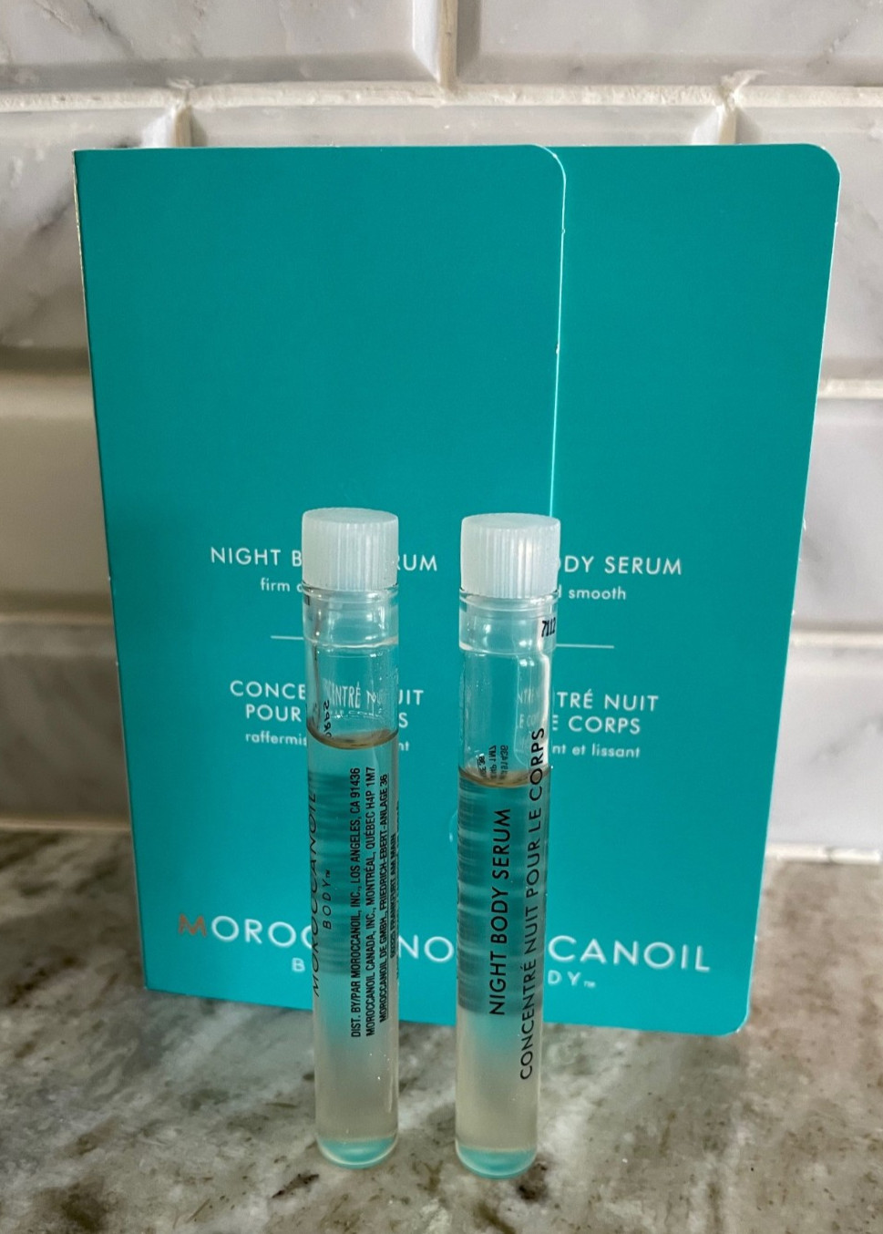Lot of 2 Moroccan Oil Night Body Serum Deluxe Sample Vial .13oz, 4ml New in Card