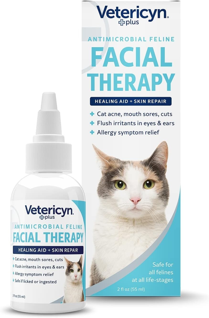 Daily Cat Eye and Ear Care – Plus Feline Facial Therapy (2oz) for Healing