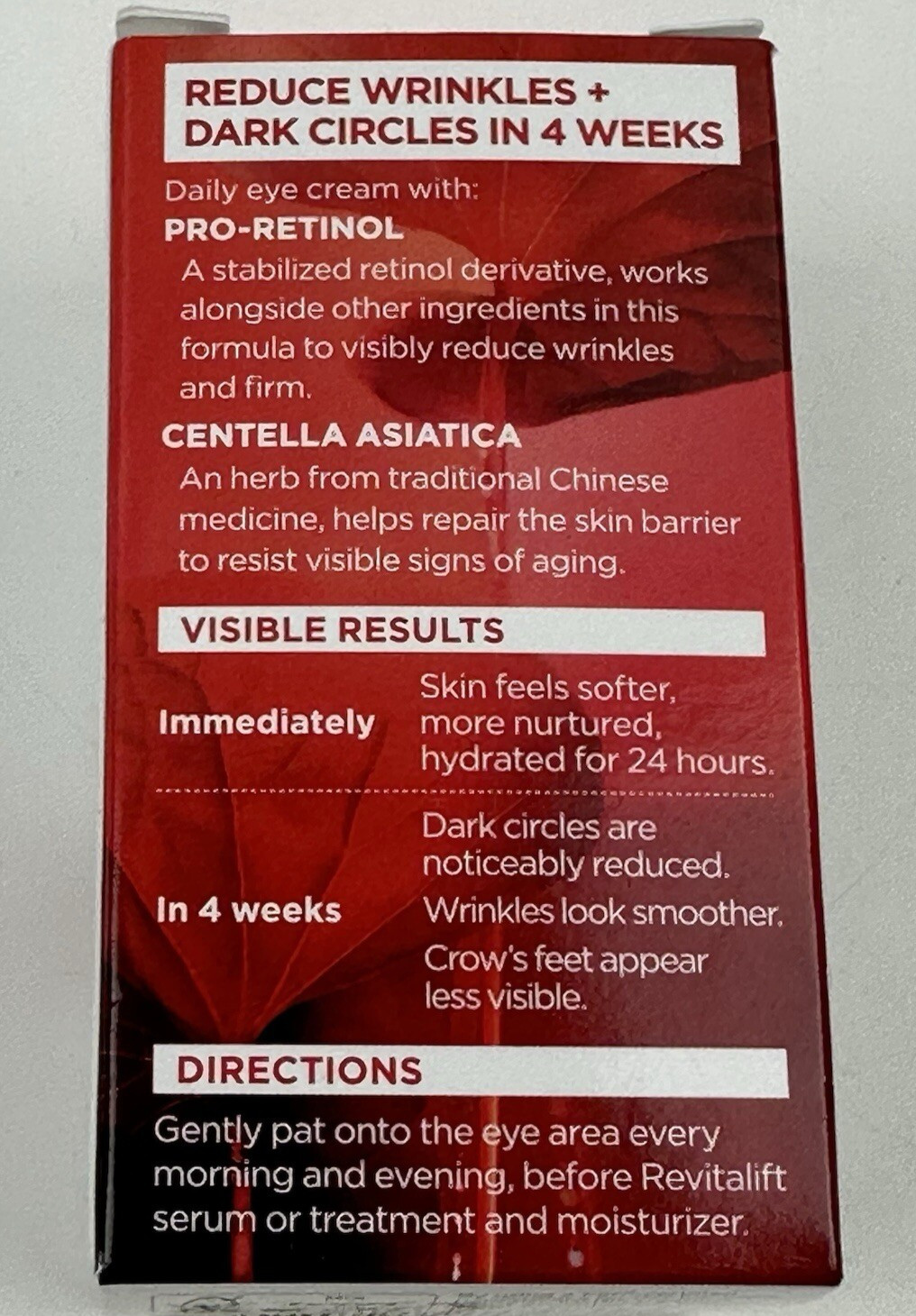 L’Oreal REVITALIFT Anti-Wrinkle + Firming Eye Cream 0.5oz Pro-Retinol.