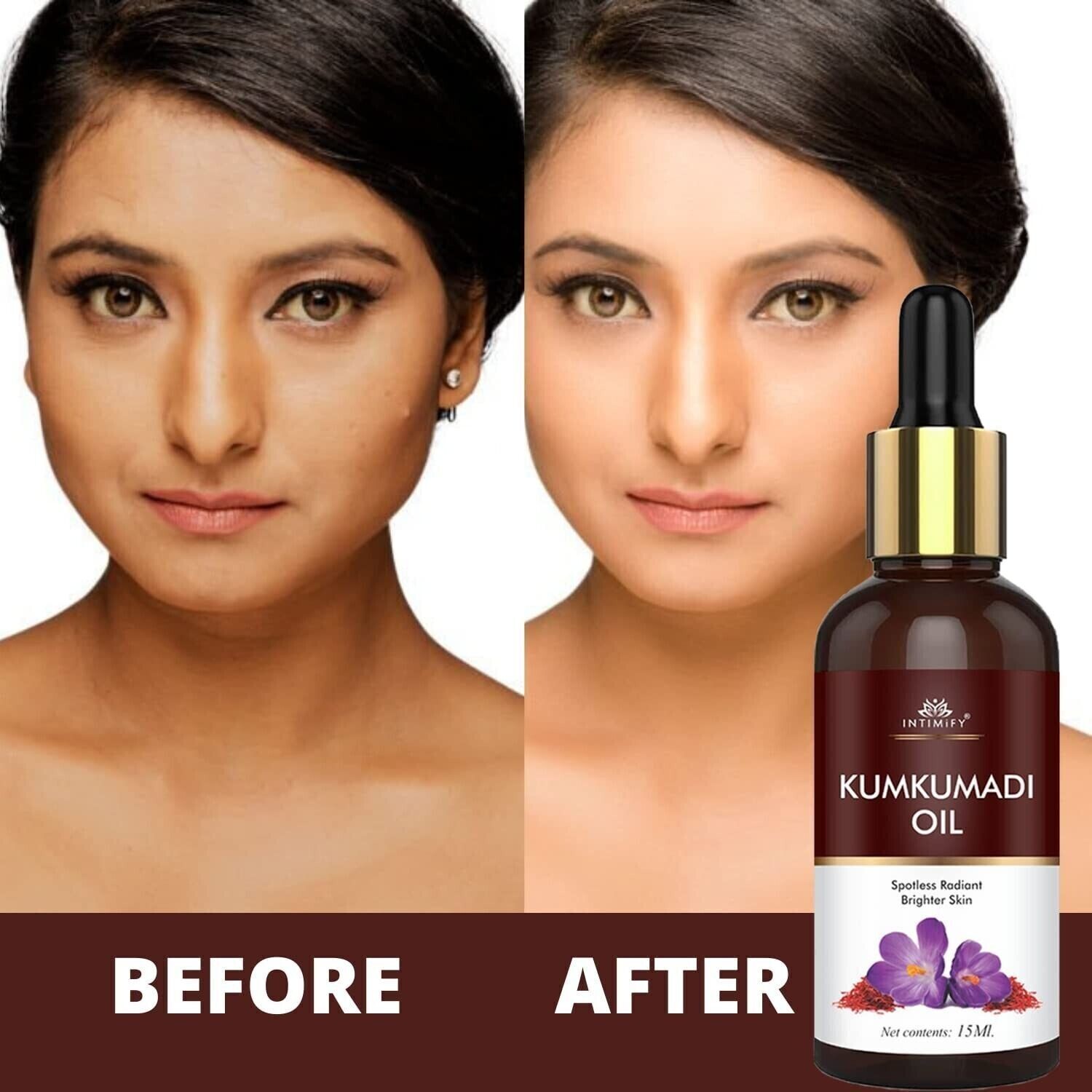 Kumkumadi Face Oil for Glowing Skin, Wrinkles, Whitening – 15 ml Free Shipping