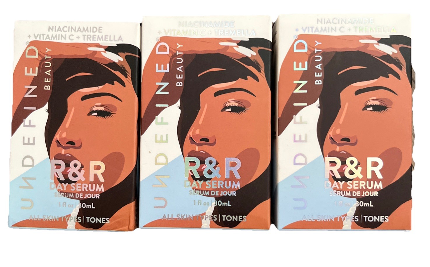 3 Pack Undefined R&R Day Serum for All Skin Types 1 fl oz 30 ml Each
