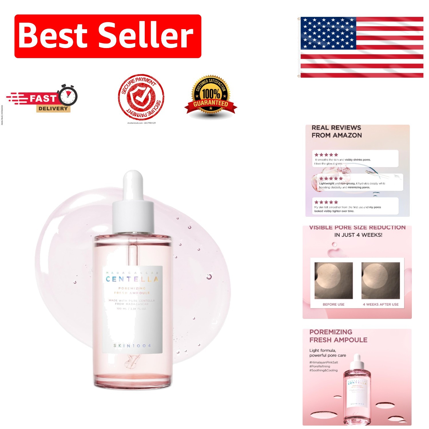 Pore-Cleansing Madagascar Centella 3.38 fl. oz. Ampoule with Minerals & Peptides