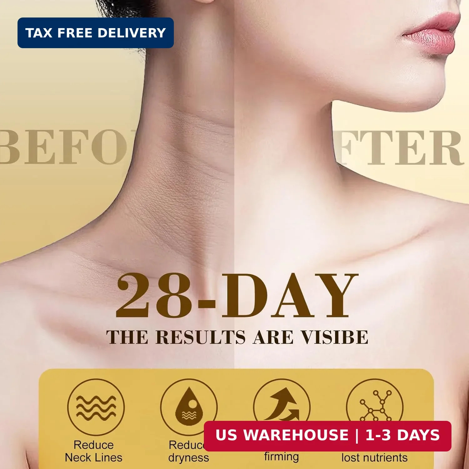 OLELON [2026 Upgrade] AH8 Firming Neck Cream with Roller – Tightening & Lifting