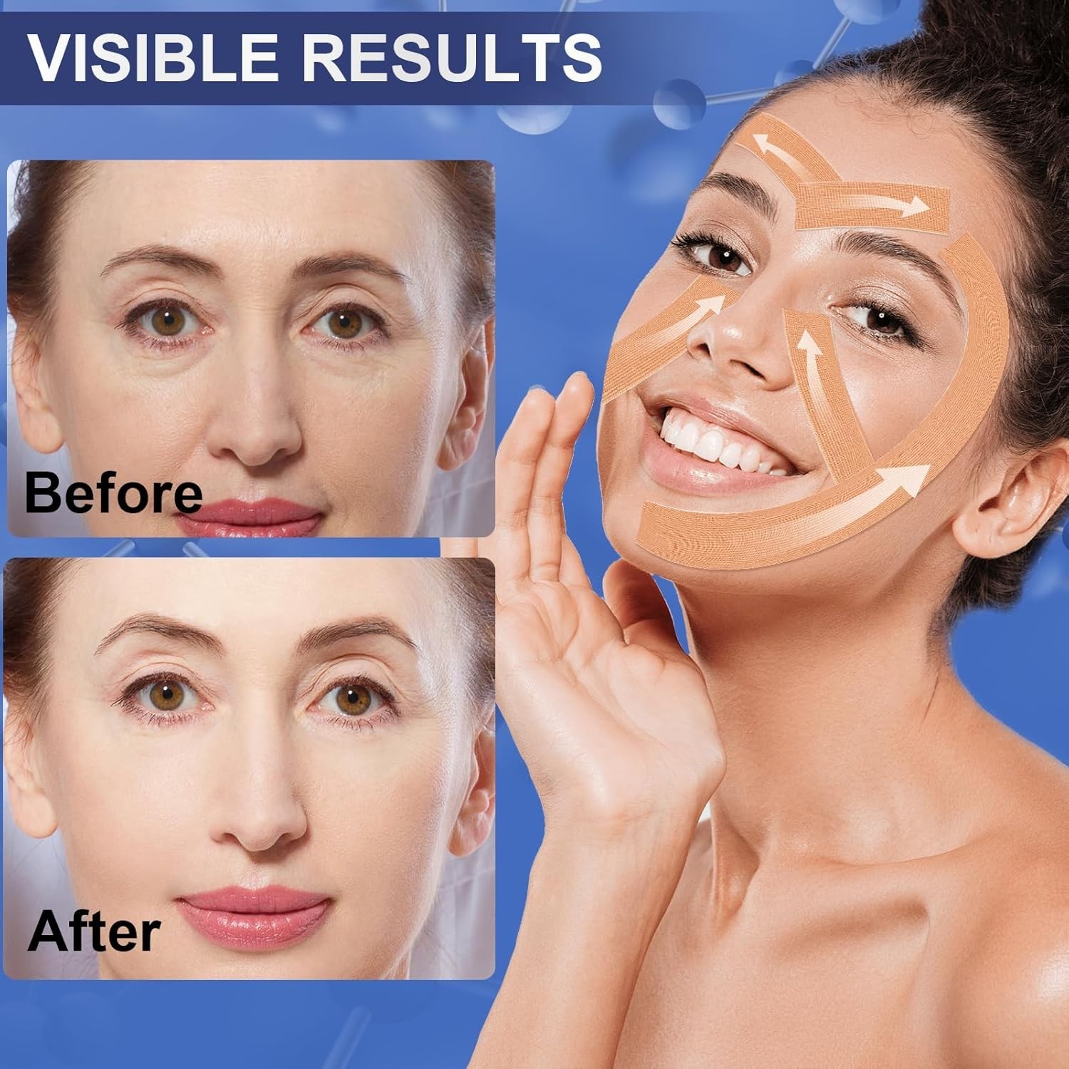 2pcs Anti Wrinkle Face Tape Facial Myofascial Lift Tape for Skin Kinesiology Tap