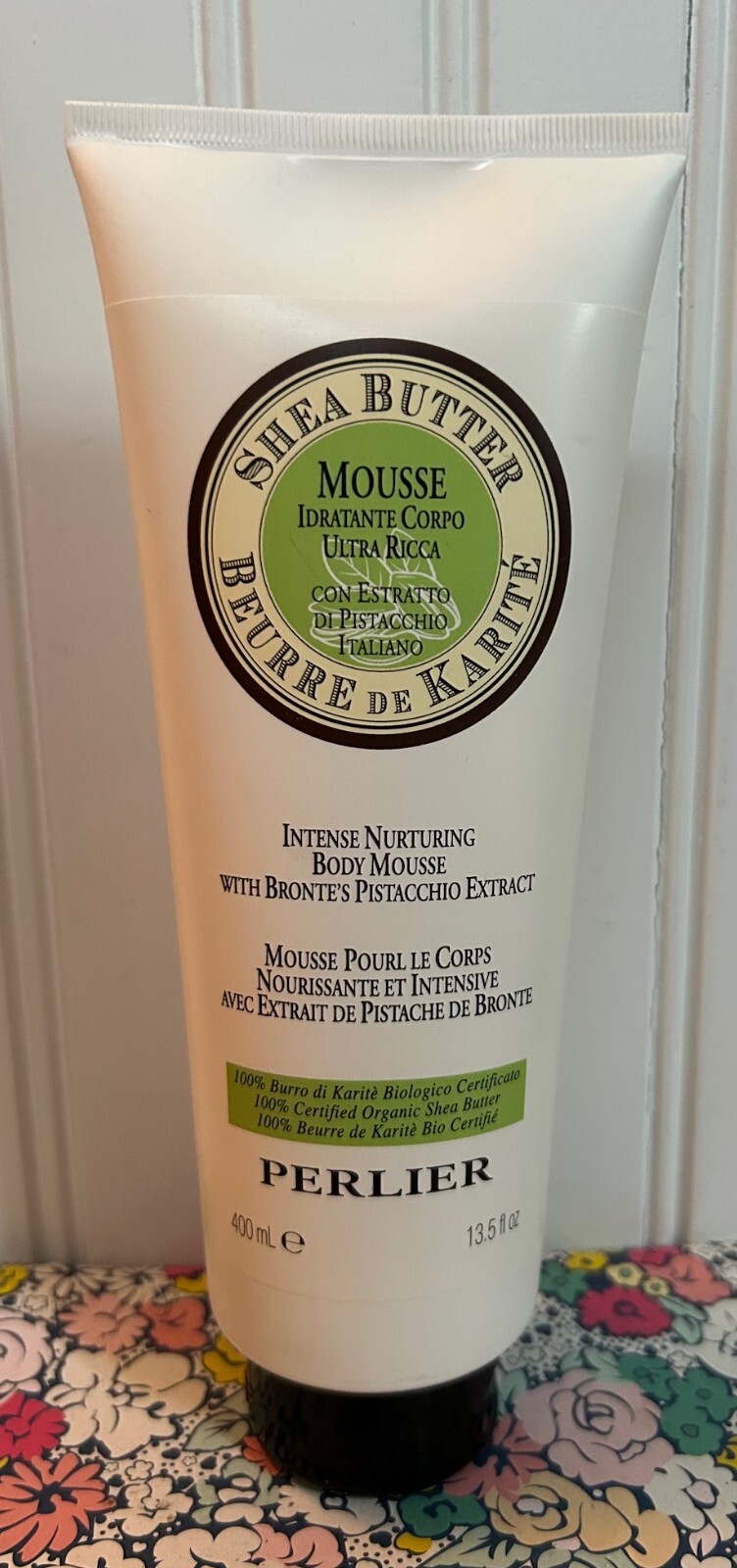 PERLIER SHEA BUTTER INTENSE NURTURING BODY MOUSSE PISTACHIO EXTRACT 13.5 OZ